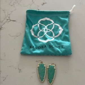 Kendra Scott Turquoise Earrings with Gold Trim